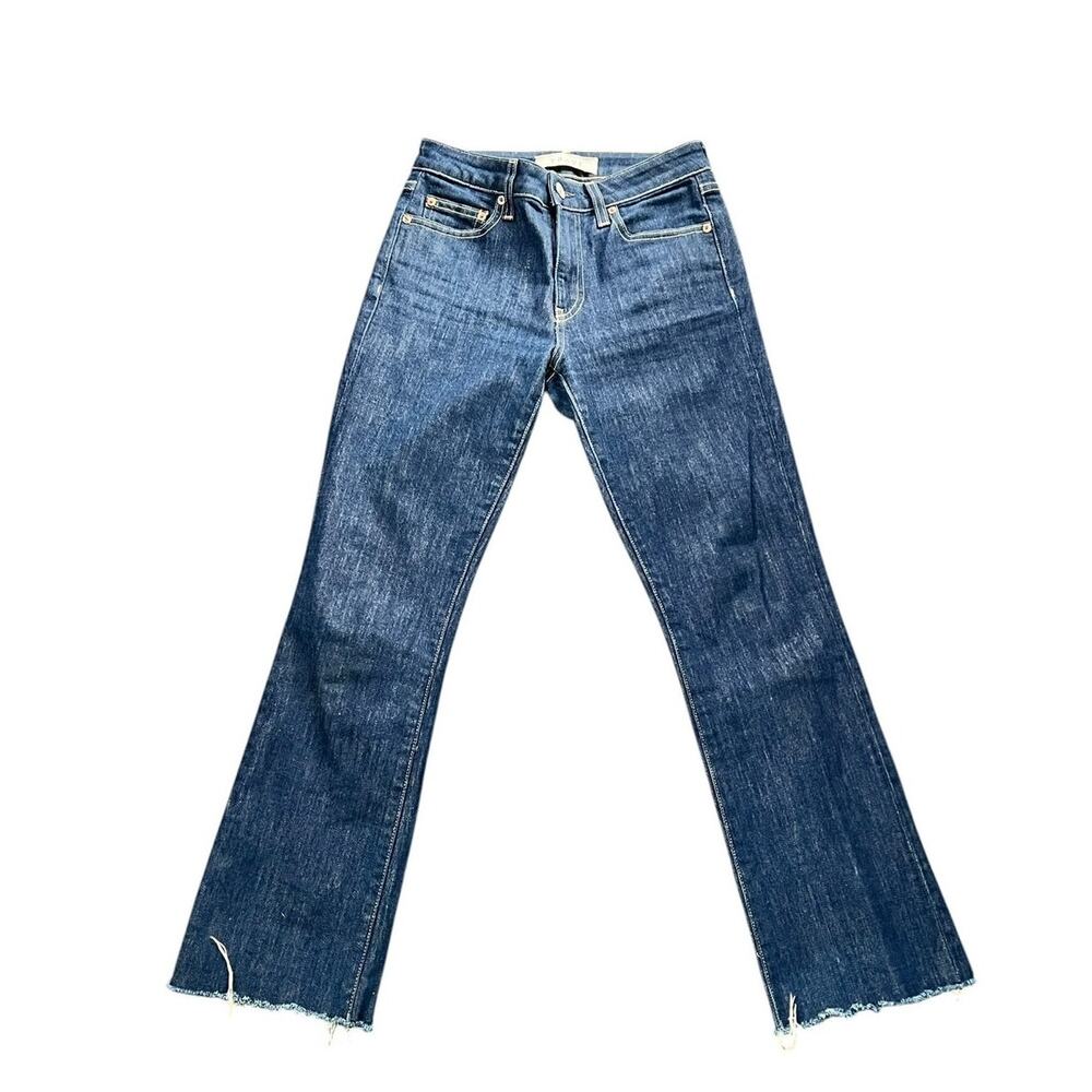 Trave Colette Kick Flare Raw Hem DenimCropped Jeans Women's Size 24